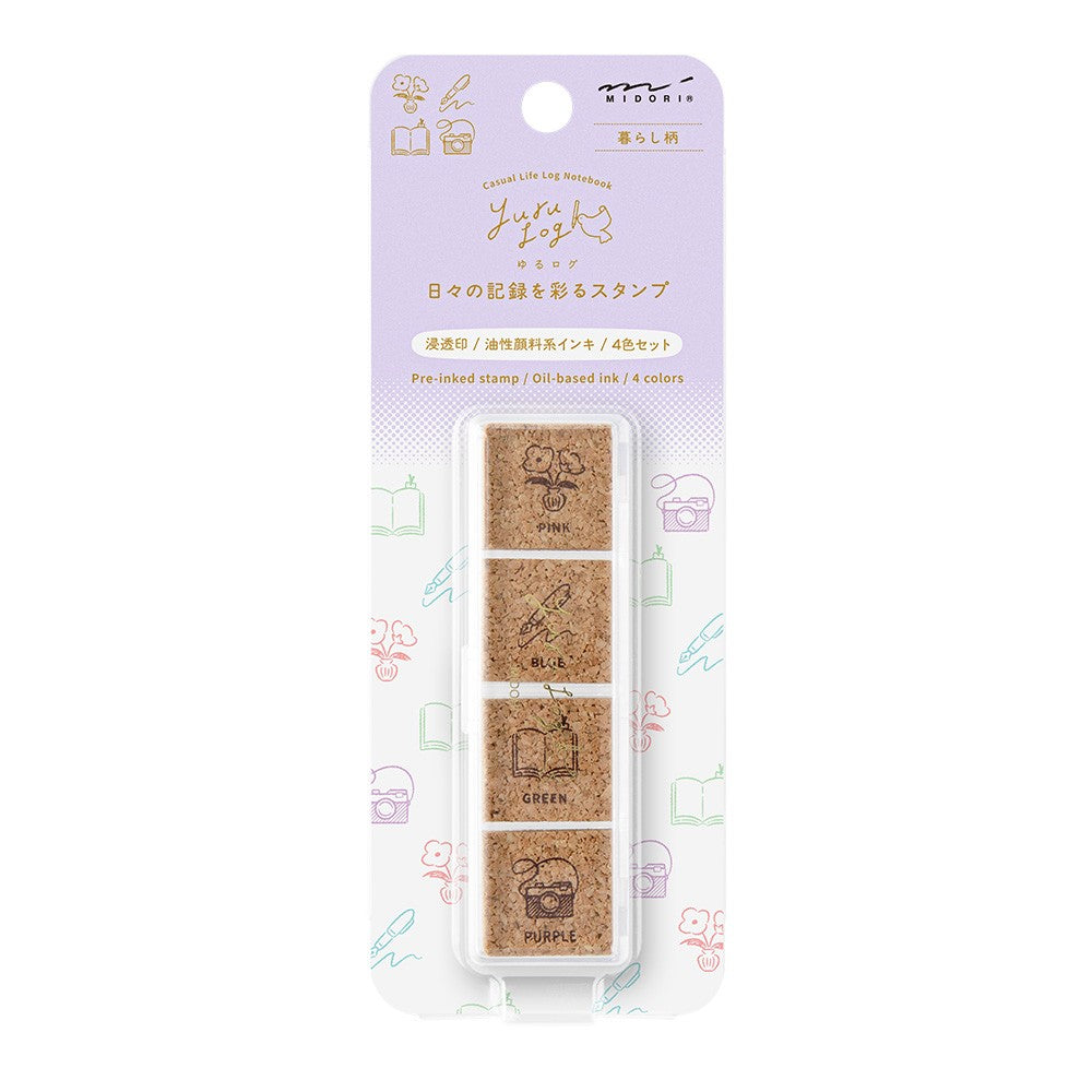 Midori Yuru Log Paintable Pre-Inked Stamp
