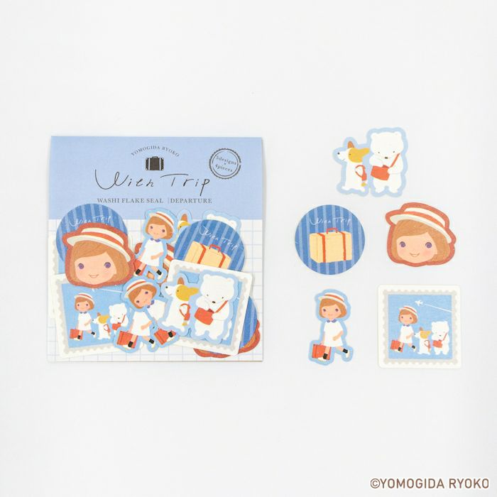 Furukawashiko x Ryoko Yomogida - With Trip Series - Washi Flake Stickers - Departure
