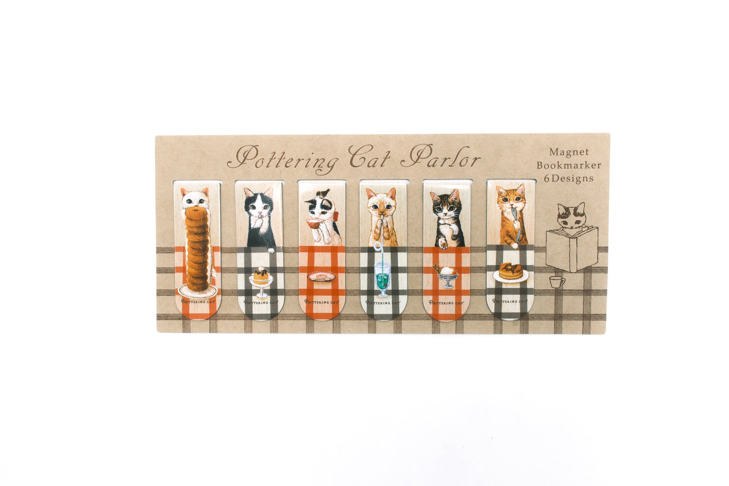 Pottering Cat Magnetic Bookmarks - Dessert Shop