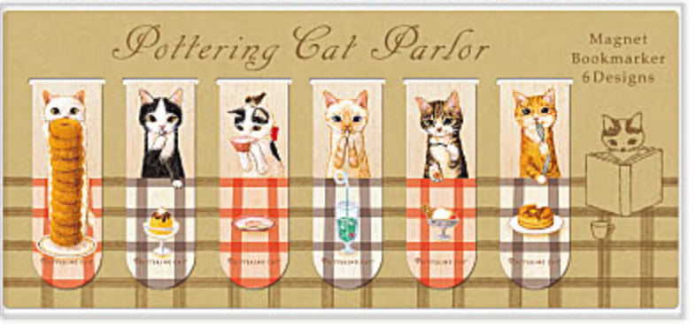 Pottering Cat Magnetic Bookmarks - Dessert Shop