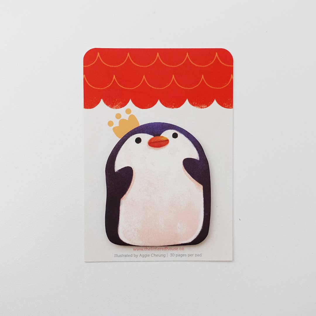 The Little Red House - Penguin King Die Cut Sticky Note