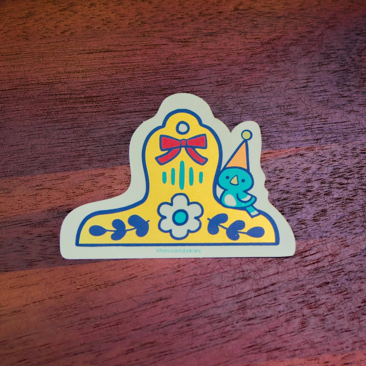 Thousand Skies - Holographic Vinyl Sticker - Blue Bird Brass Clip