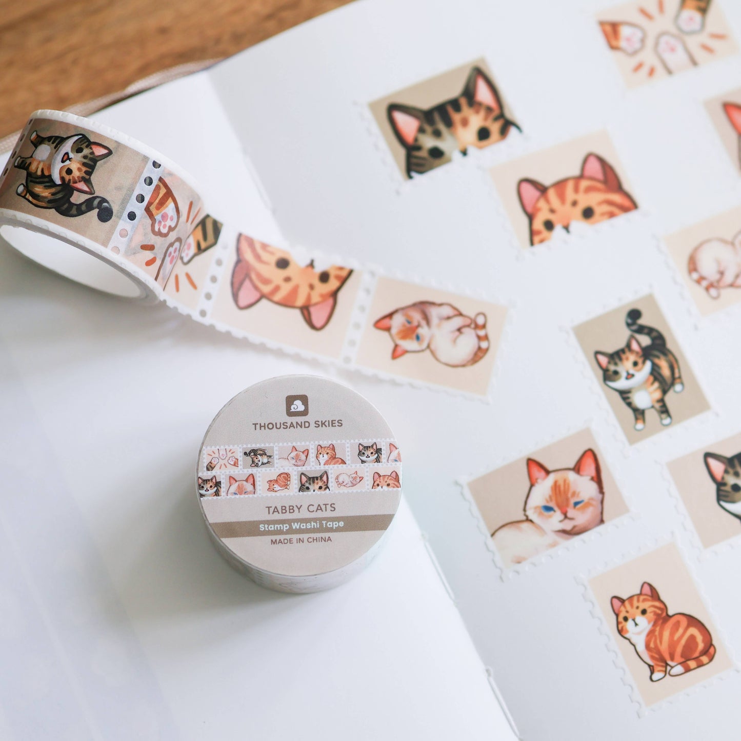 Thousand Skies - Stamp Washi Tape - Tabby Cats