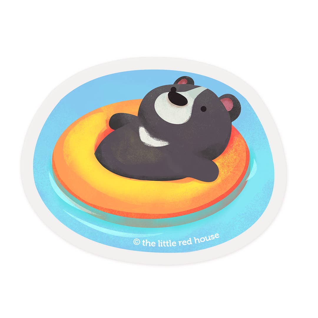 The Little Red House - Chill Moon Bear Clear Sticker