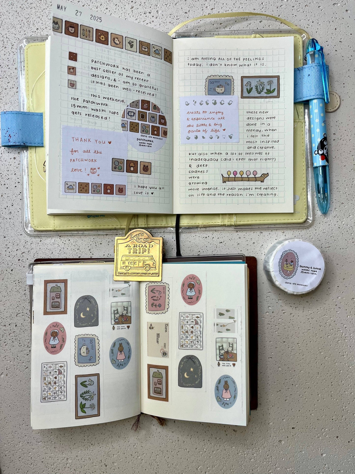 dana ate oatmeal! - Bunny and Bear Washi Tape