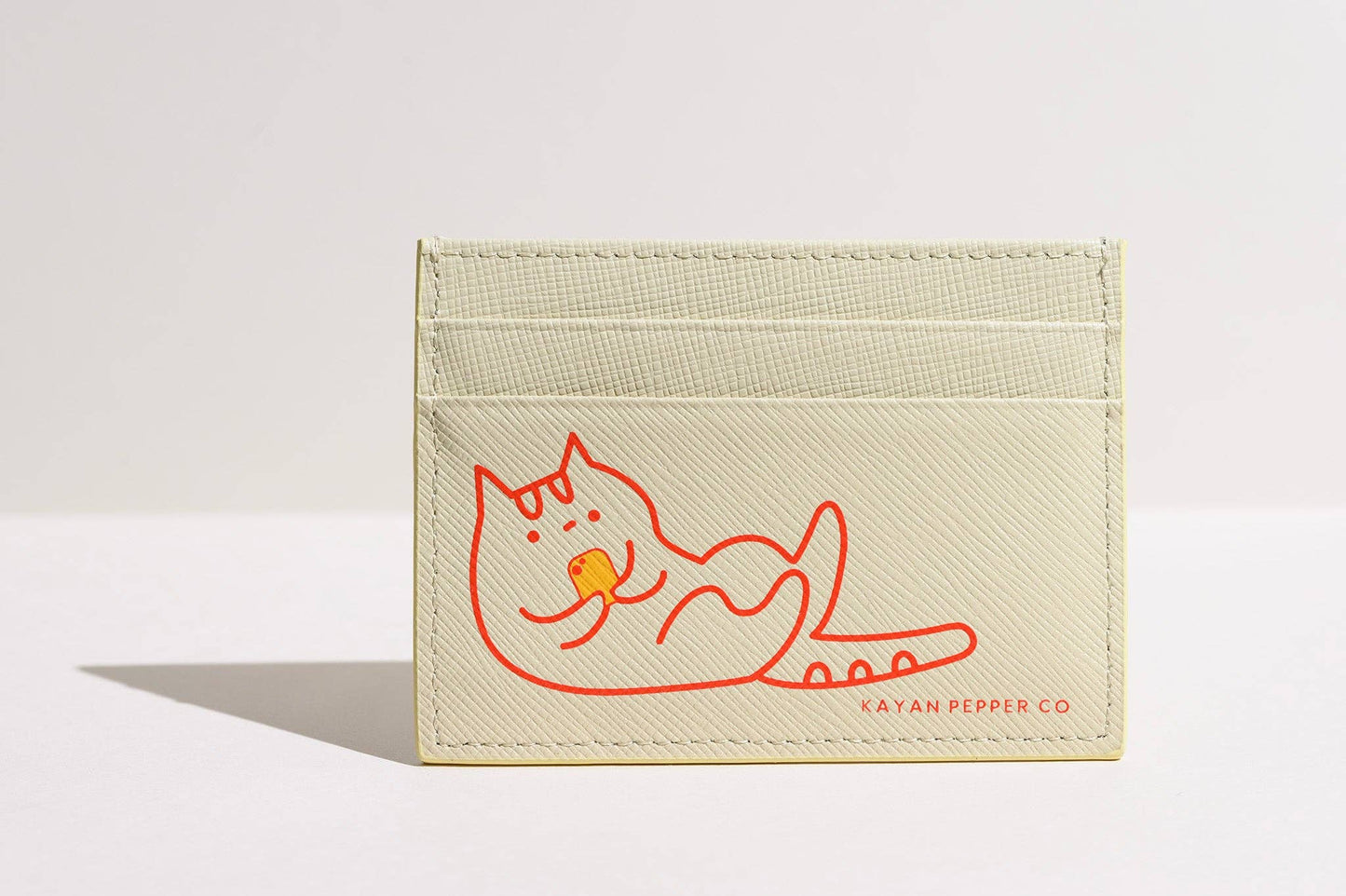Kayan Pepper Co. - Doom Scrolling Cat - Saffiano Leather Card Holder