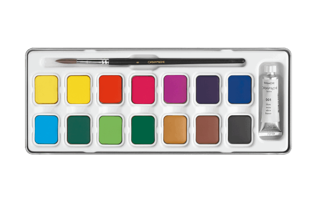 Caran d'Ache - Gouache Studio Color Paint Tablets, Box of 15