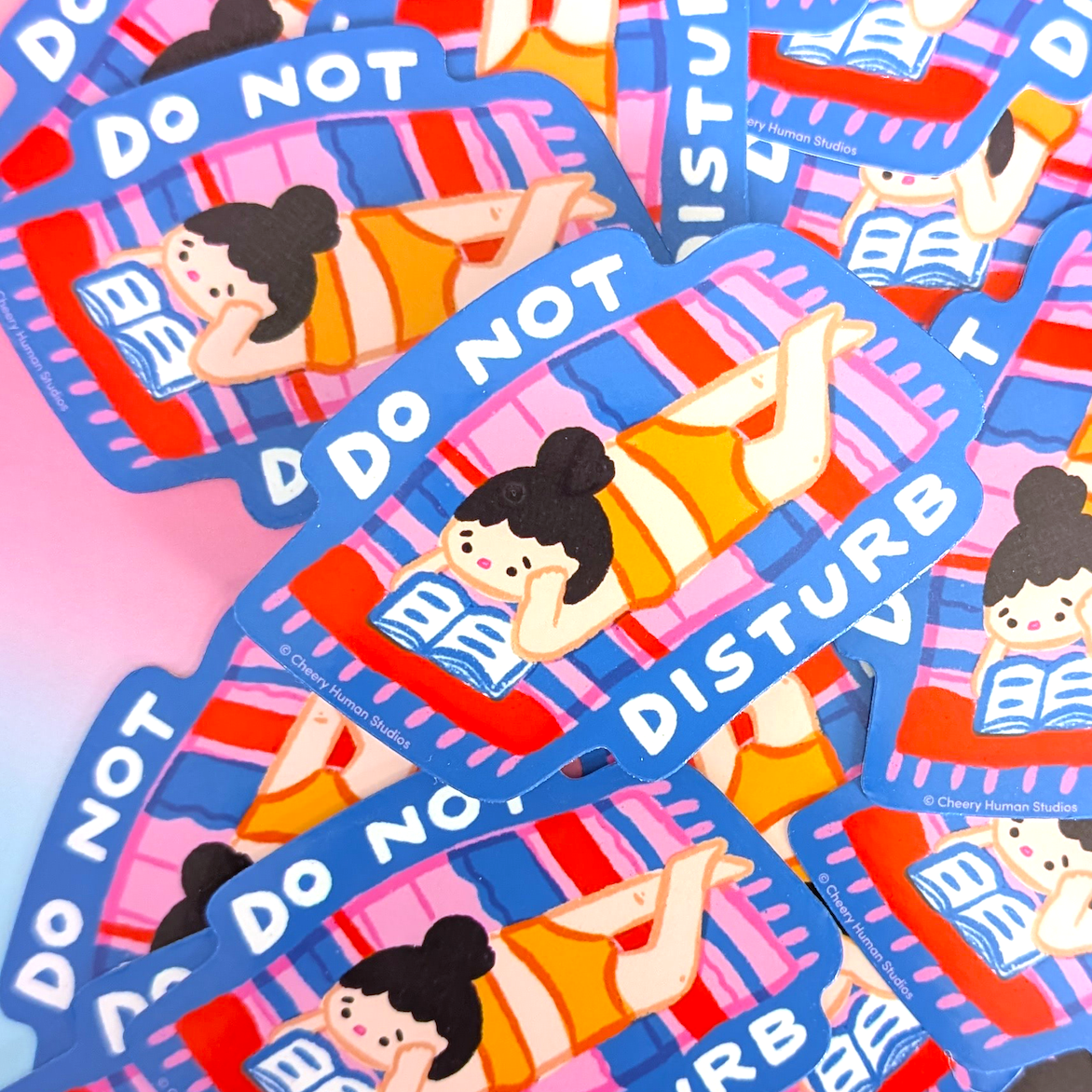 Cheery Human Studios - Vinyl Sticker - Do Not Disturb (Beach Reading)