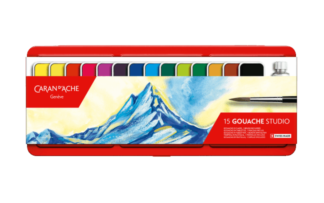 Caran d'Ache - Gouache Studio Color Paint Tablets, Box of 15