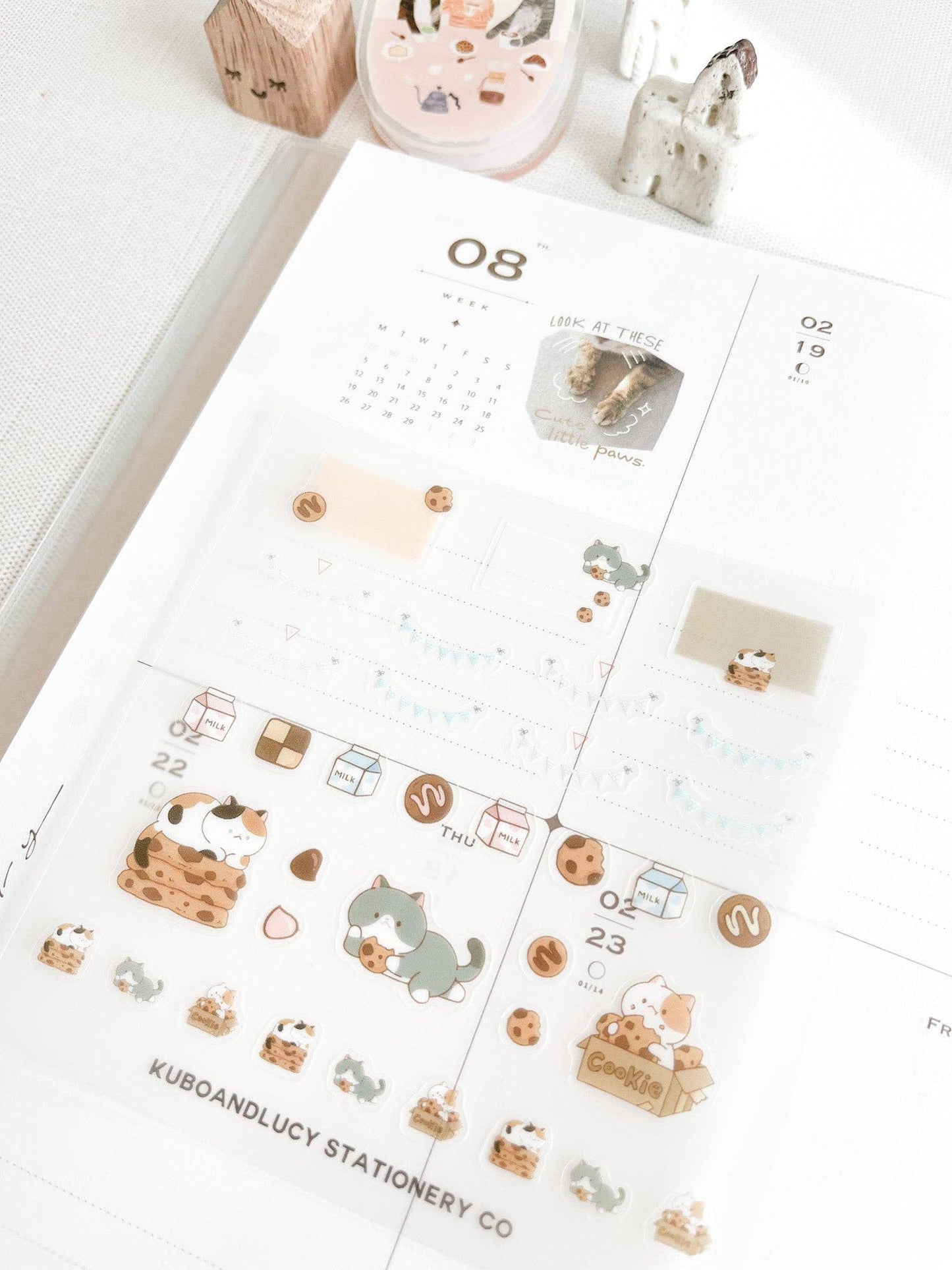 Kuboandlucy Stationery Co - Cute Cats & Dog PET Sticker Sheet