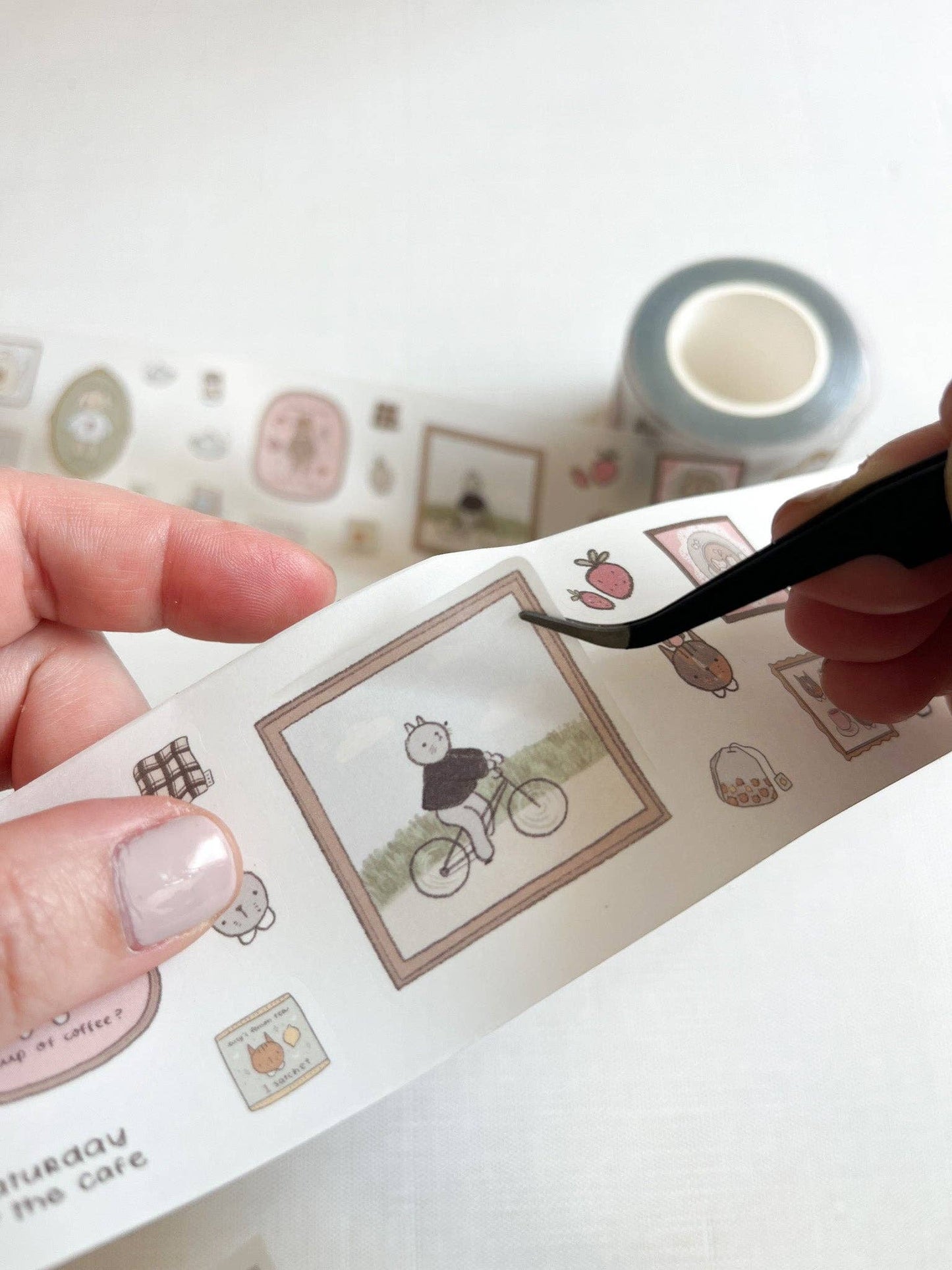 Kuboandlucy x Dana Ate Oatmeal - Saturday at the Cafe Kiss Cut Washi Tape