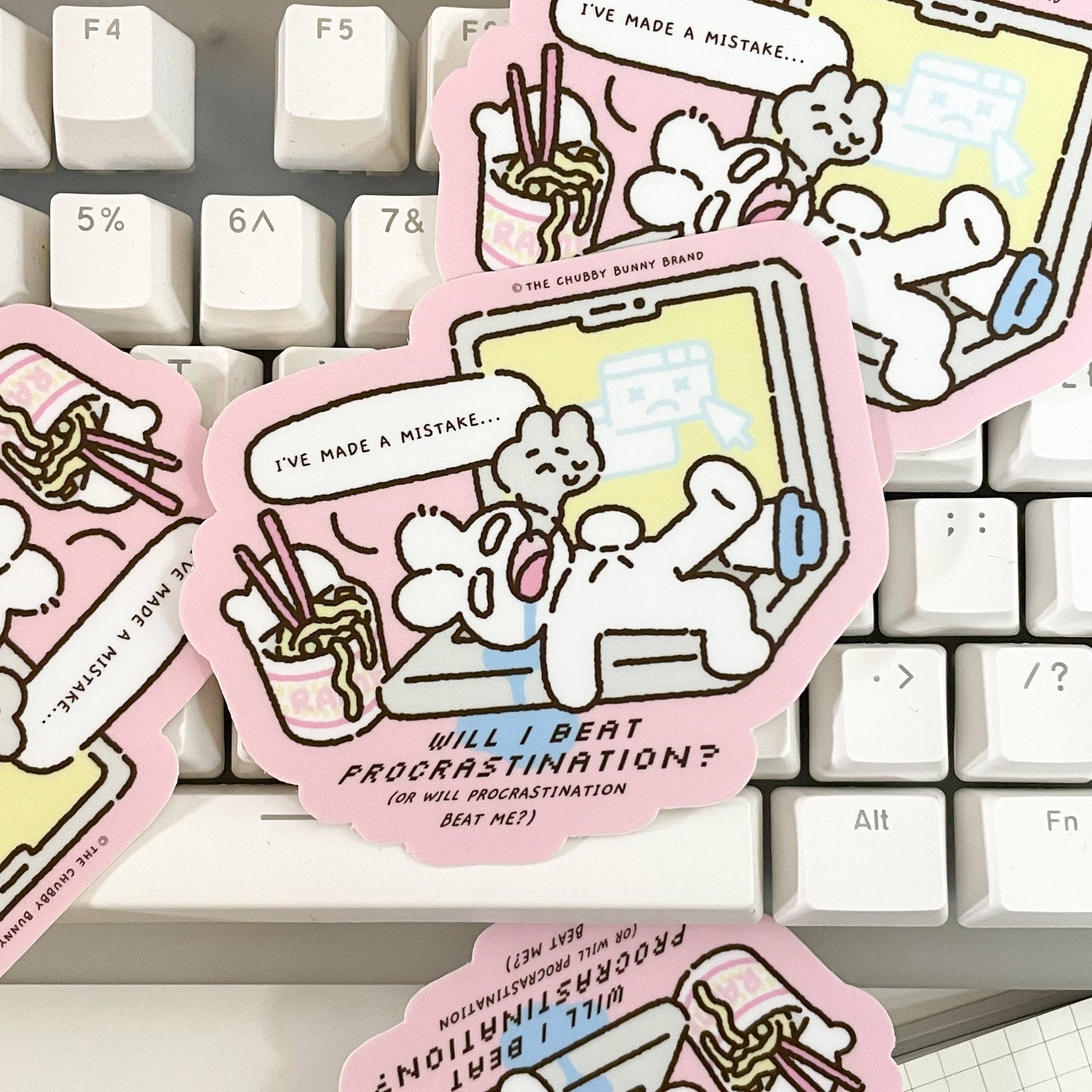 The Chubby Bunny Brand - Will I Beat Procrastination? Vinyl Sticker