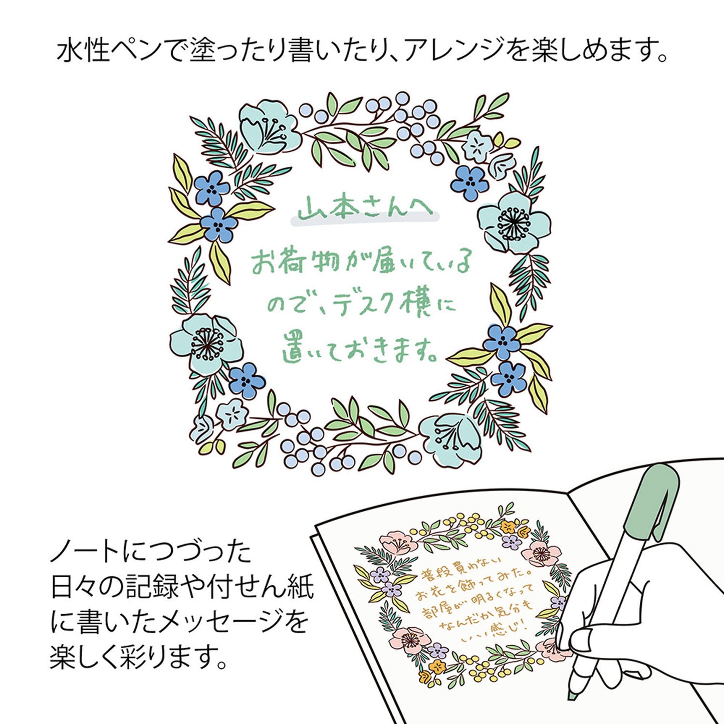 Midori Paintable Stamp - Soft Color - Floral