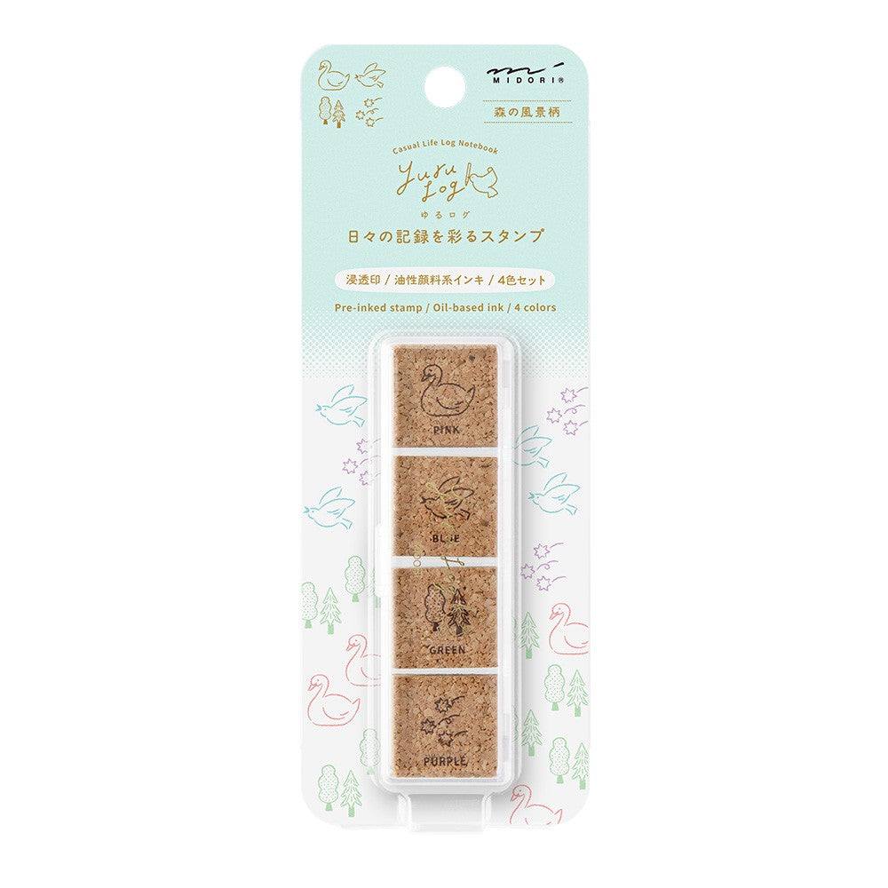 Midori Yuru Log Paintable Pre-Inked Stamp