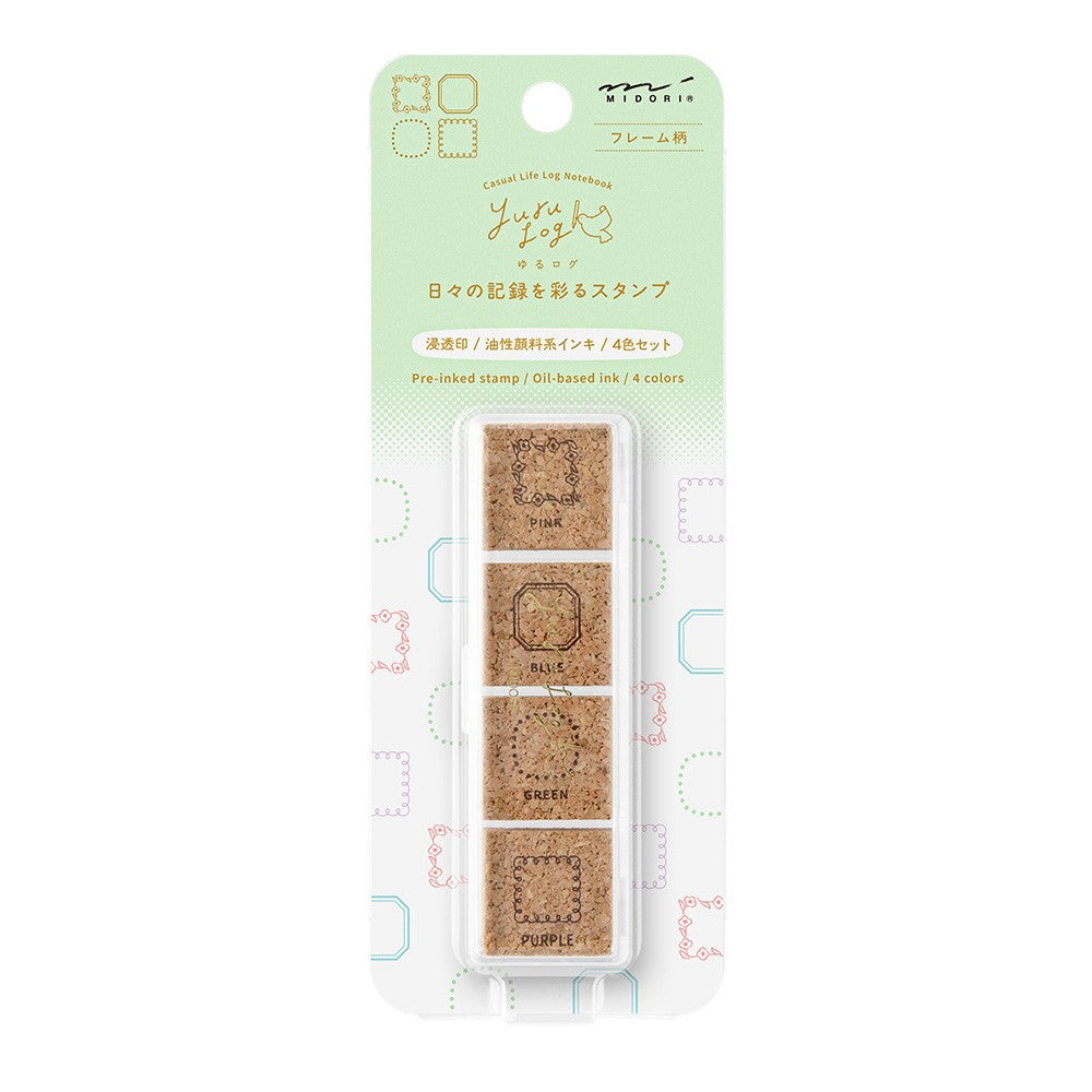 Midori Yuru Log Paintable Pre-Inked Stamp