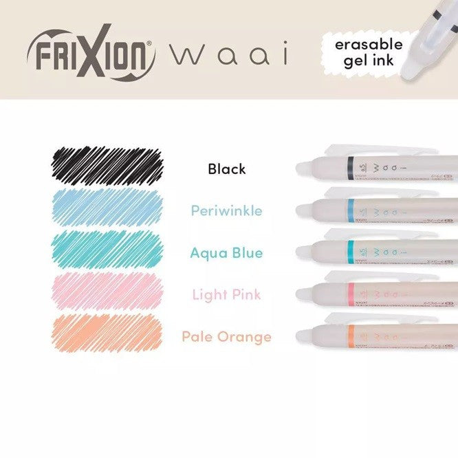 Pilot FriXion Waai Clicker Erasable Gel Pen - 0.5mm - 5 Color Set
