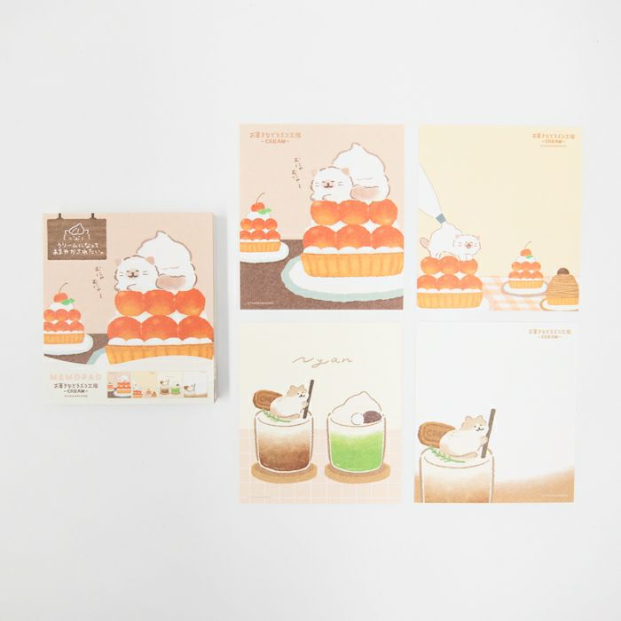 Furukawashiko Memo Pad - Sweets and Animal Workshop, Cream