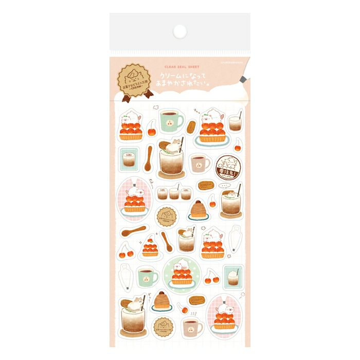 Furukawashiko Sticker Sheet - Sweets and Animal Workshop, Cream