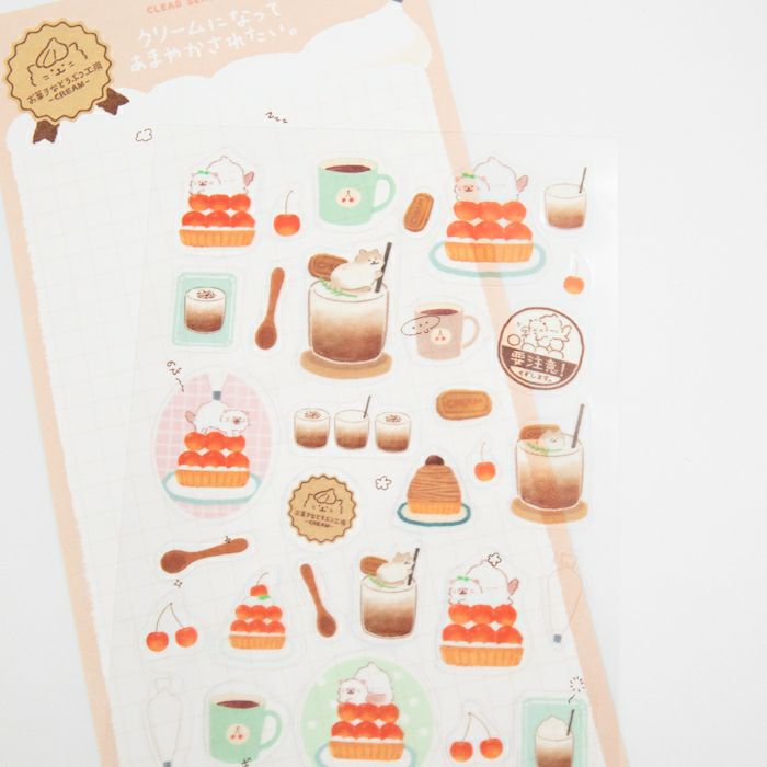 Furukawashiko Sticker Sheet - Sweets and Animal Workshop, Cream