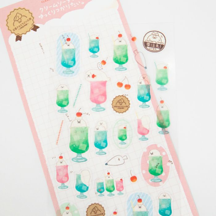 Furukawashiko Sticker Sheet - Sweets and Animal Workshop, Cream
