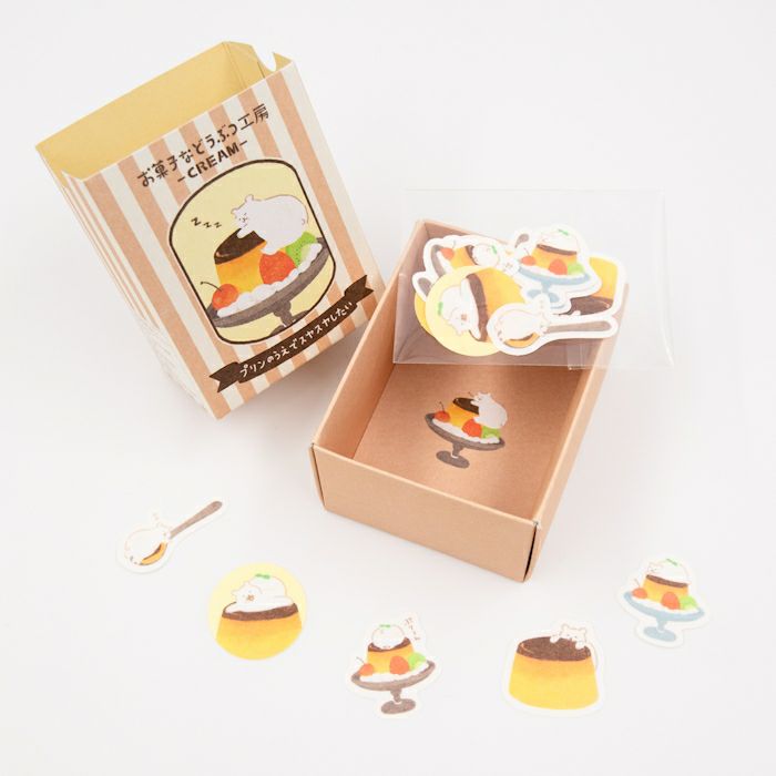 Furukawashiko Washi Flake Stickers - Sweets and Animal Workshop, Cream