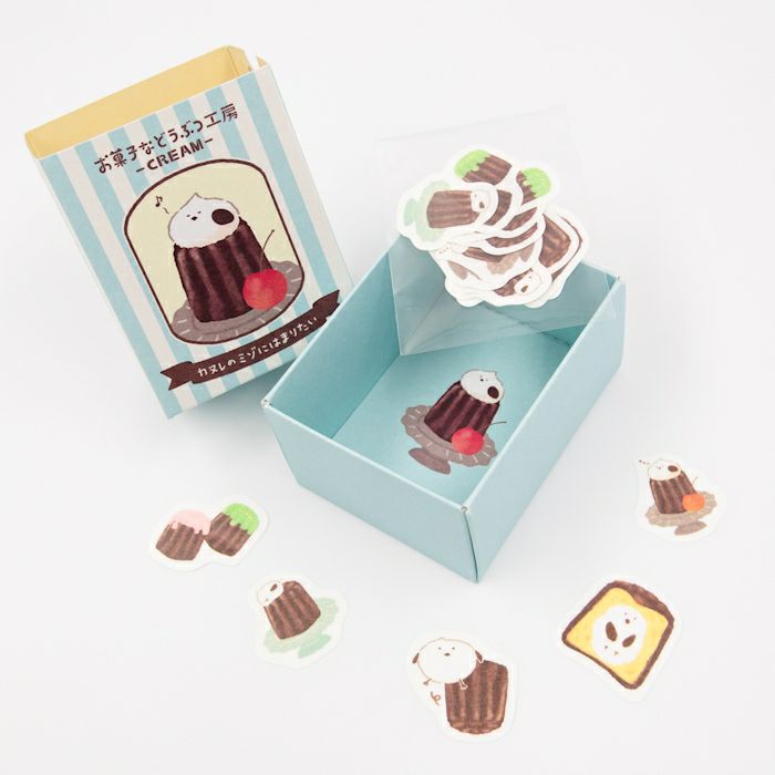 Furukawashiko Washi Flake Stickers - Sweets and Animal Workshop, Cream