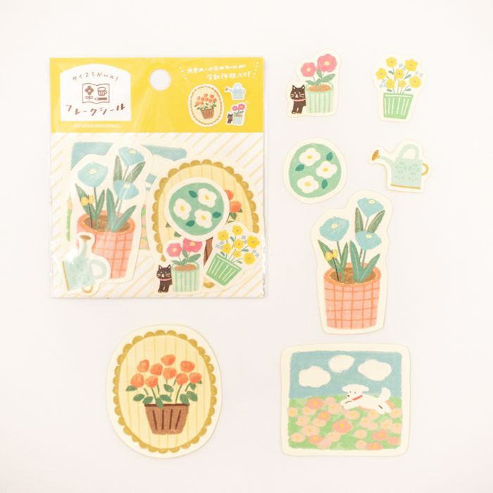 Furukawashiko Watashi-biyori Washi Flake Stickers - Gardening