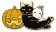 Pottering Cat Enamel Pin - Halloween 2