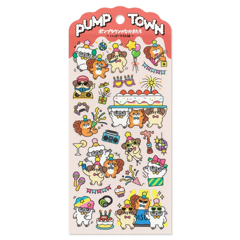 Mind Wave Pump Town Sticker Sheet - The Happy Trio