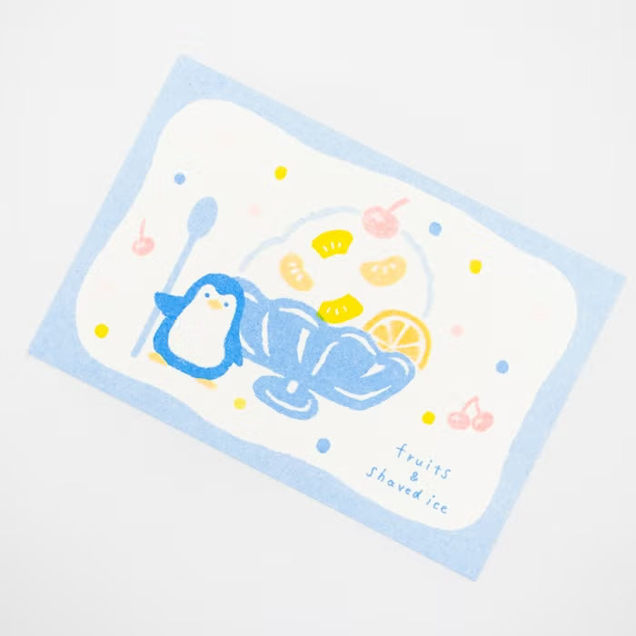 Furukawashiko Retro Printed Postcards - Kakigori and Penguins