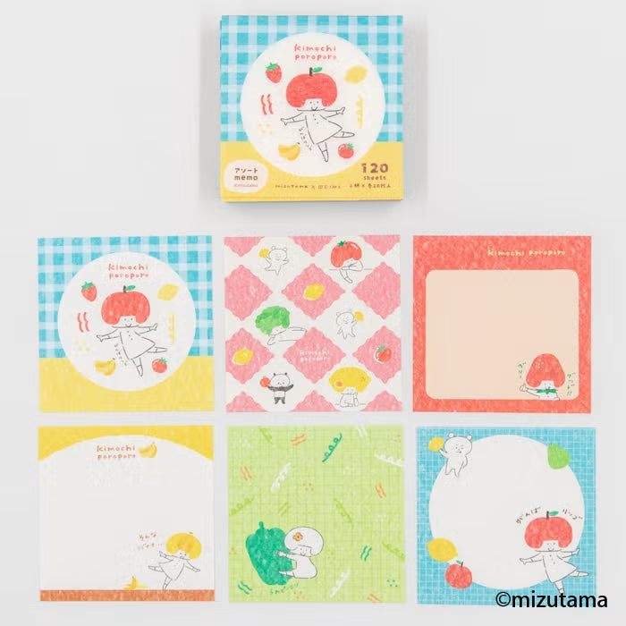 Furukawashiko x Mizutama - Memo Pad - Kimochi Poroporo Series - Vegetable