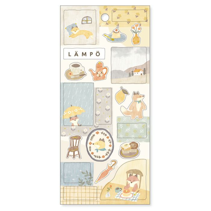 Mind Wave Lampo Sticker Sheet - Fox and Rain