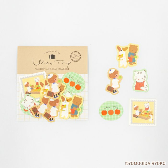 Furukawashiko x Ryoko Yomogida - With Trip Series - Washi Flake Stickers - Market