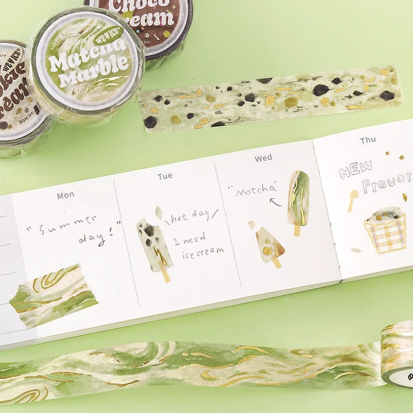 BGM Foil Washi Tape - We Love ICE Series - Matcha Marble