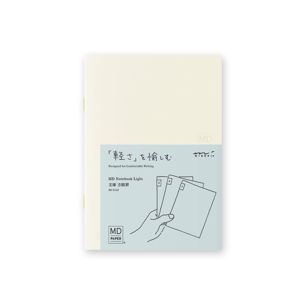 MD Notebook Light - A6, Grid (Set of 3)