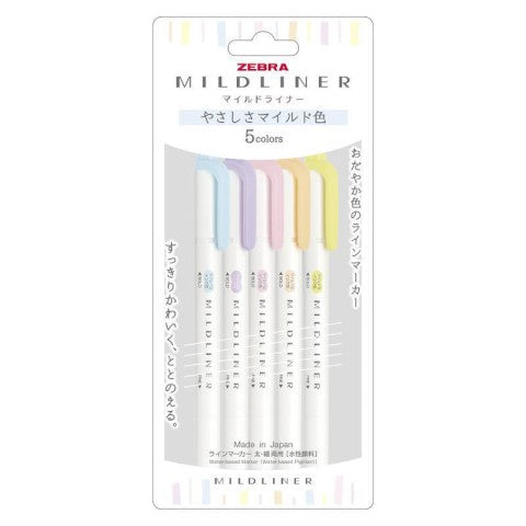 Zebra Mildliner 5 Color Set - Gentle Mild