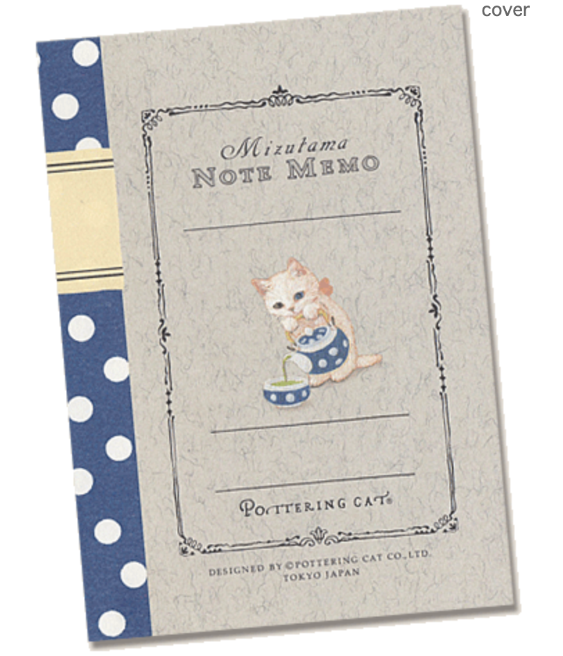 Pottering Cat Memo Pad - Mini Polka Dot