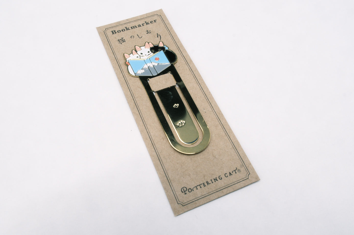 Pottering Cat Bookmark - Fuji Mountain