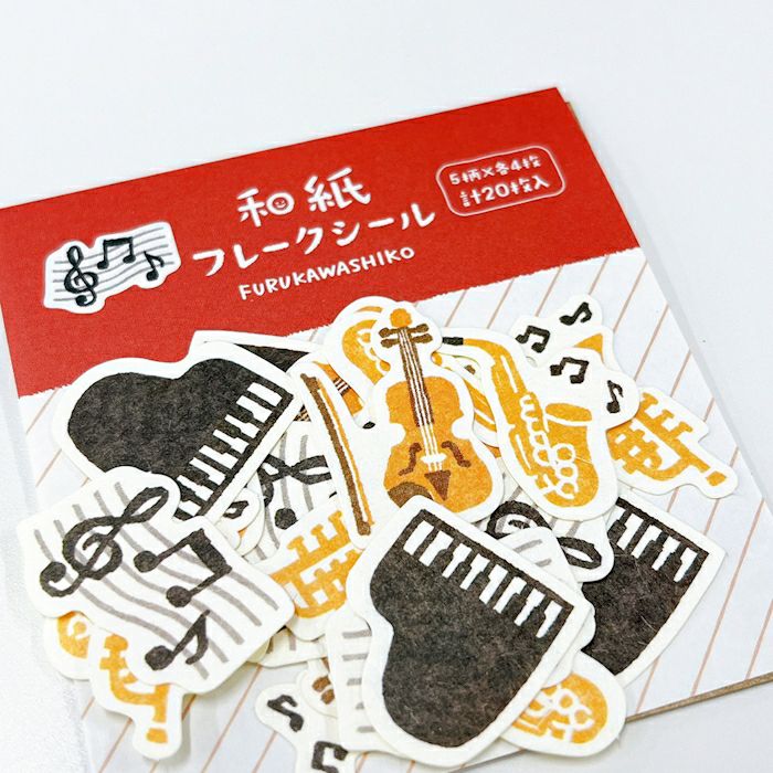 Furukawashiko Washi Flake Stickers - Music