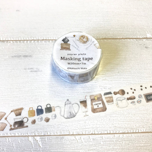 Papier Platz x Nakauchi Waka Washi Tape - Coffee