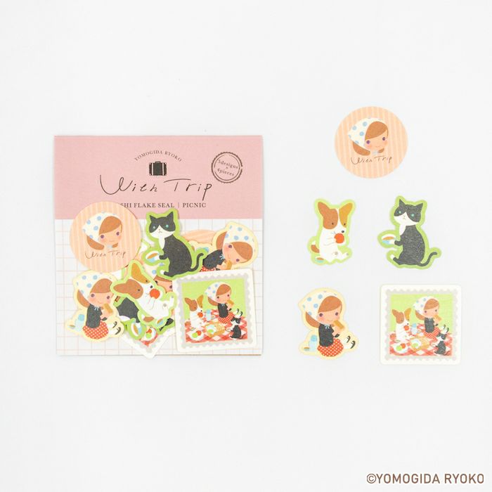 Furukawashiko x Ryoko Yomogida - With Trip Series - Washi Flake Stickers - Picnic