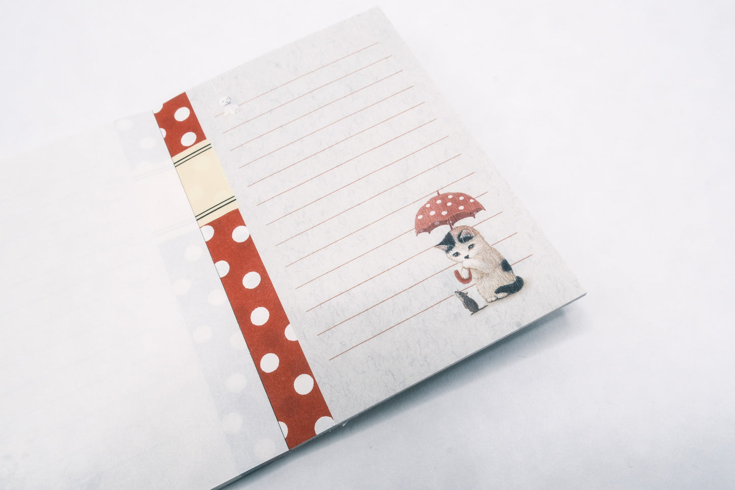 Pottering Cat Memo Pad - Mini Polka Dot