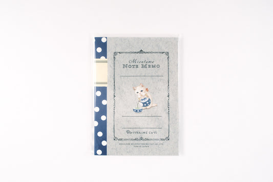 Pottering Cat Memo Pad - Mini Polka Dot