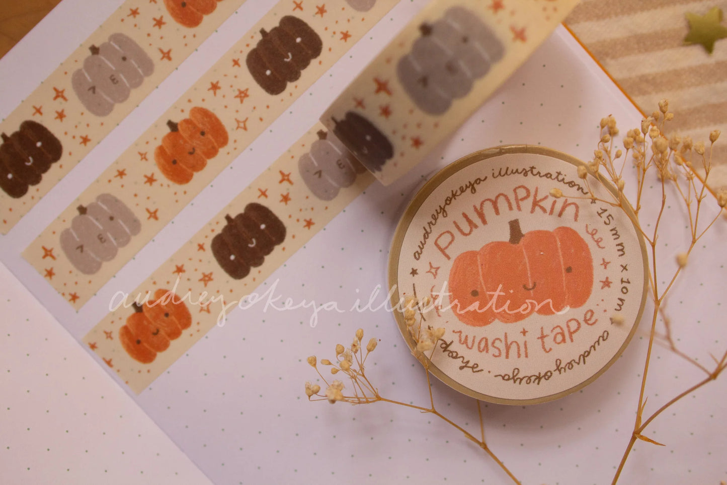 Okeya Stationery Co. - Washi Tape - Pumpkin Pattern