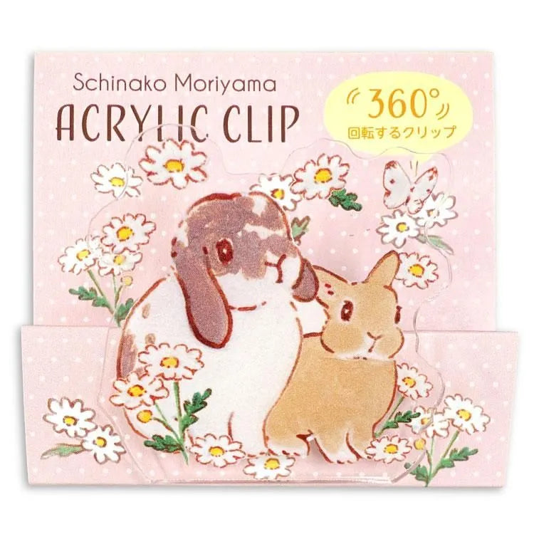 Schinako Moriyama Acrylic Clip - Rabbit Daisy