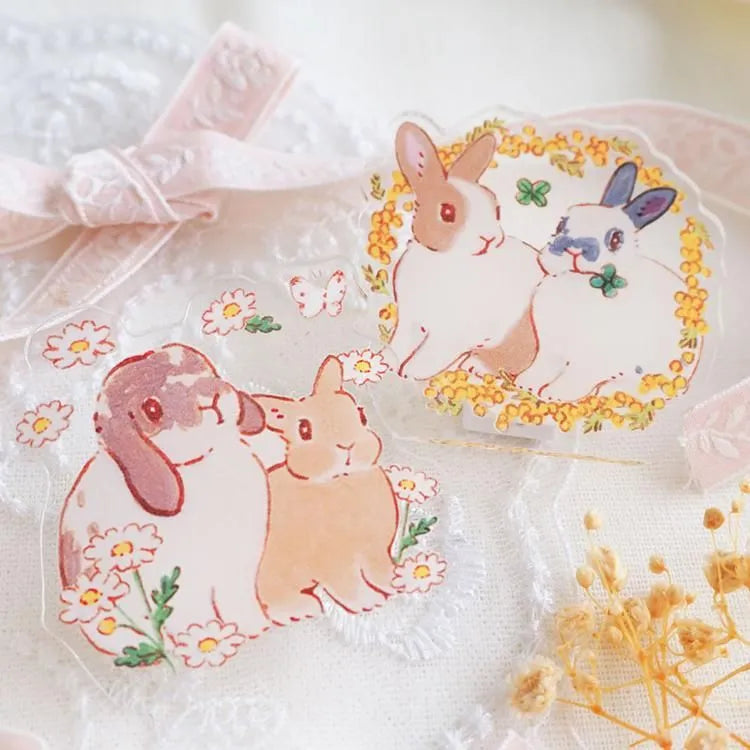 Schinako Moriyama Acrylic Clip - Rabbit Daisy