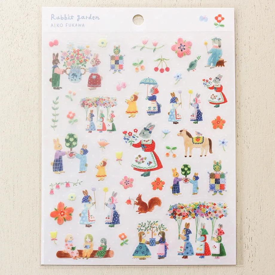 Cozyca x Aiko Fukawa - Sticker Sheet - Rabbit Garden