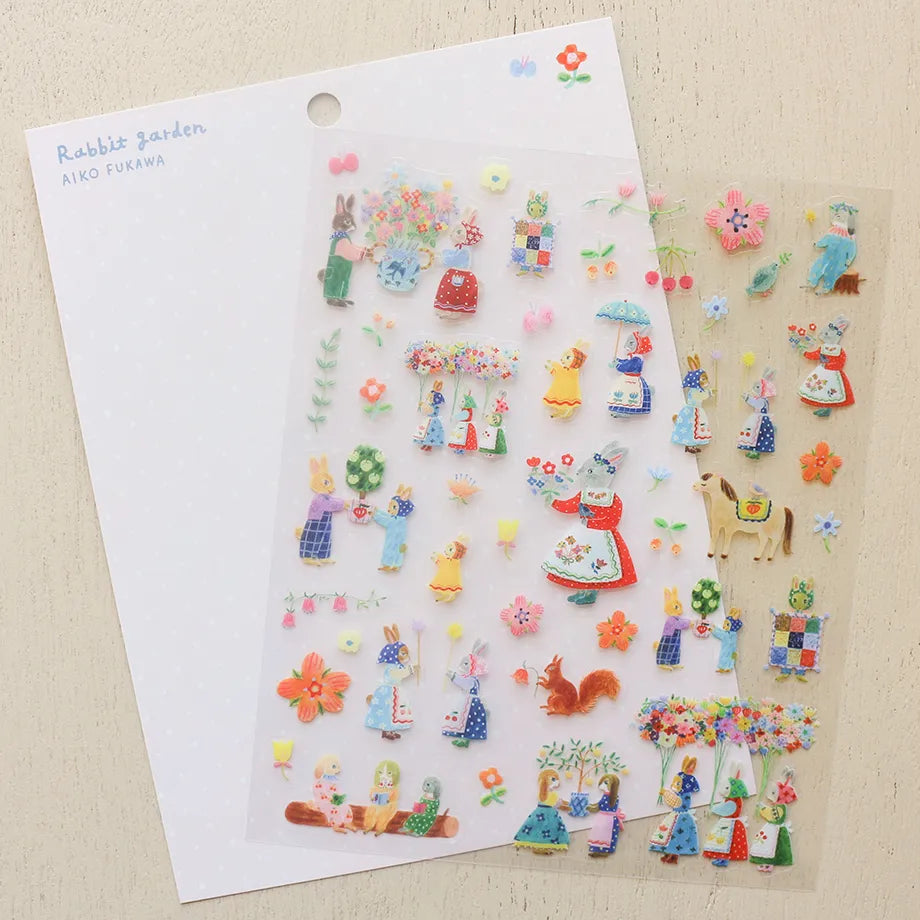 Cozyca x Aiko Fukawa - Sticker Sheet - Rabbit Garden