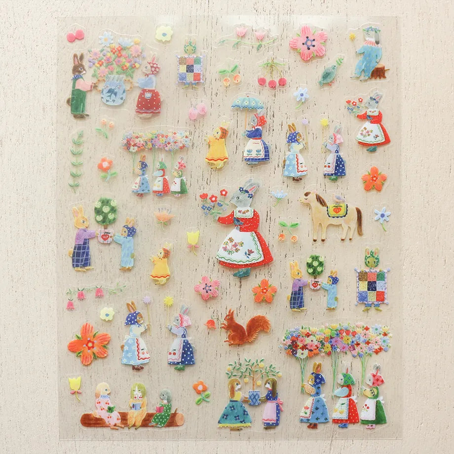 Cozyca x Aiko Fukawa - Sticker Sheet - Rabbit Garden