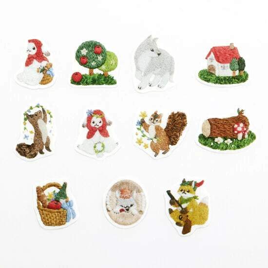 Bande Washi Tape Sticker Roll - Little Red Riding Hood in the Embroidery Forest